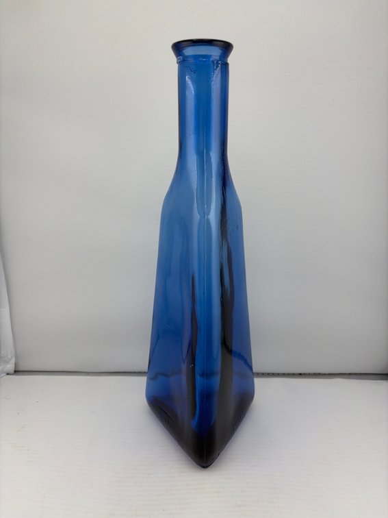 Vintage Blue Triangular Shape Bottle