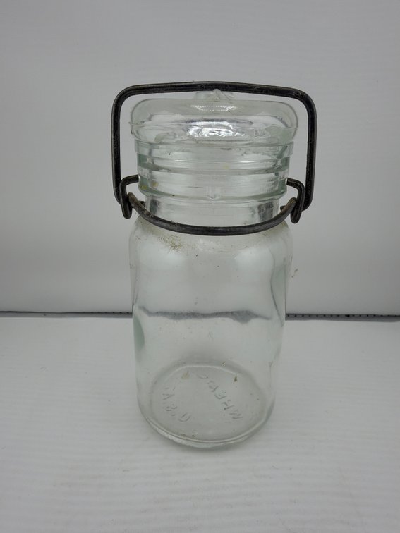 Vintage Wheaton Glass Canning Jar w/ Lid Wire Loosen
