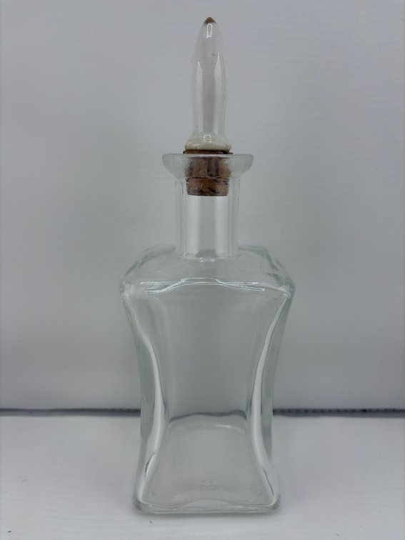 Vintage Dimpled Glass Container W/ Ivory Cork Stopper