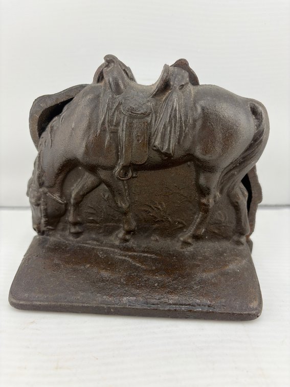Western Cast Iron Horse Grazing Bookends