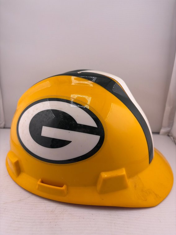 Vintage Green Bay Packets MSA Hard Hat Adjustable V Guard Protection