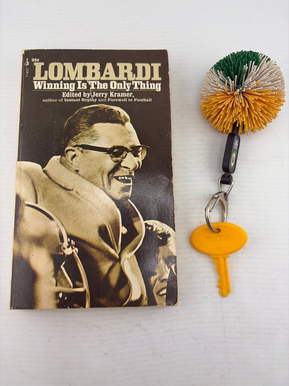 Lombardi Book & Green Bay Packers Key Chain