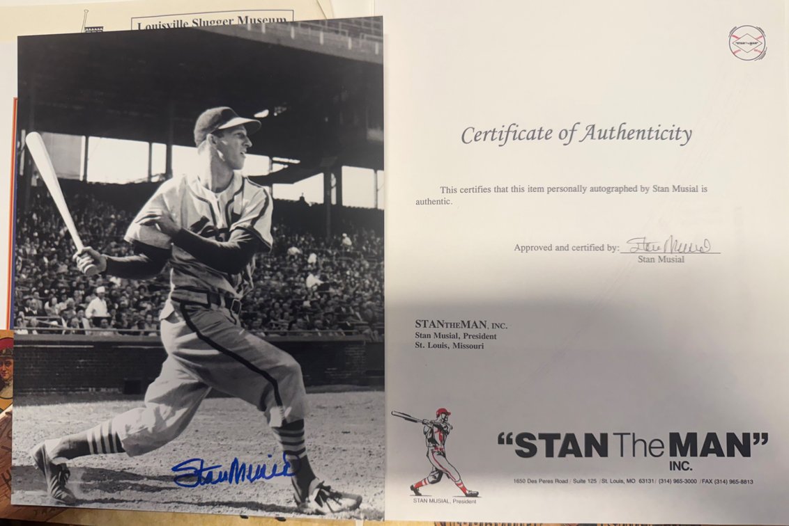 Stan Musial signed photo 8x10