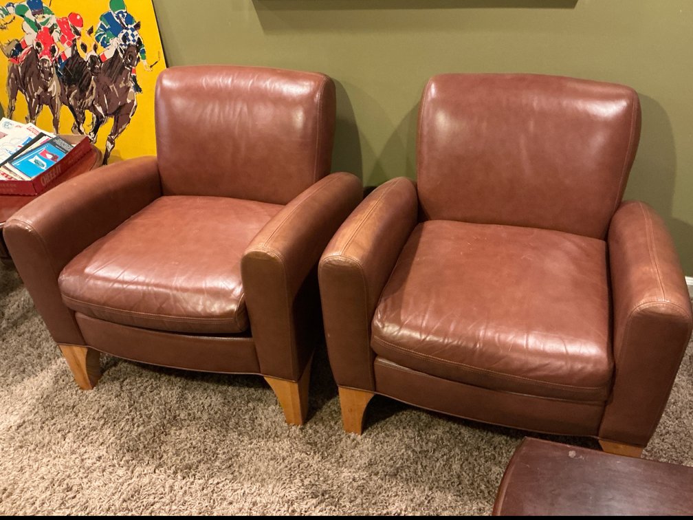 4 leather chairs 