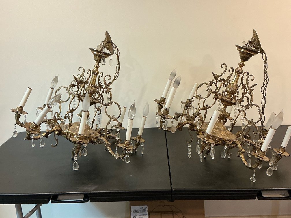 Antique Chandeliers brass