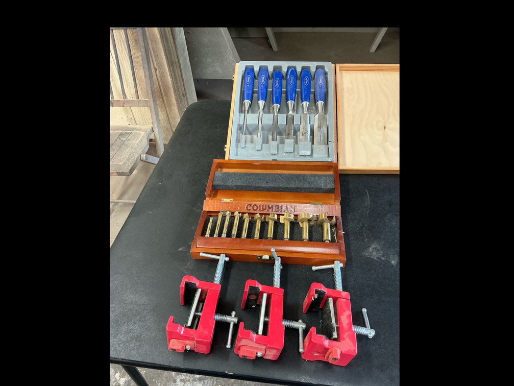 Wood chisels and drill bits 