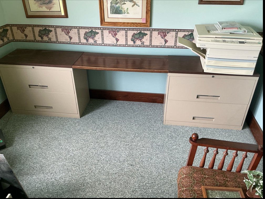 2 filing cabinet with desktop 