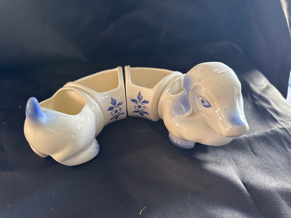 Ceramic Dachshund 4-Piece Segmented Dish Set