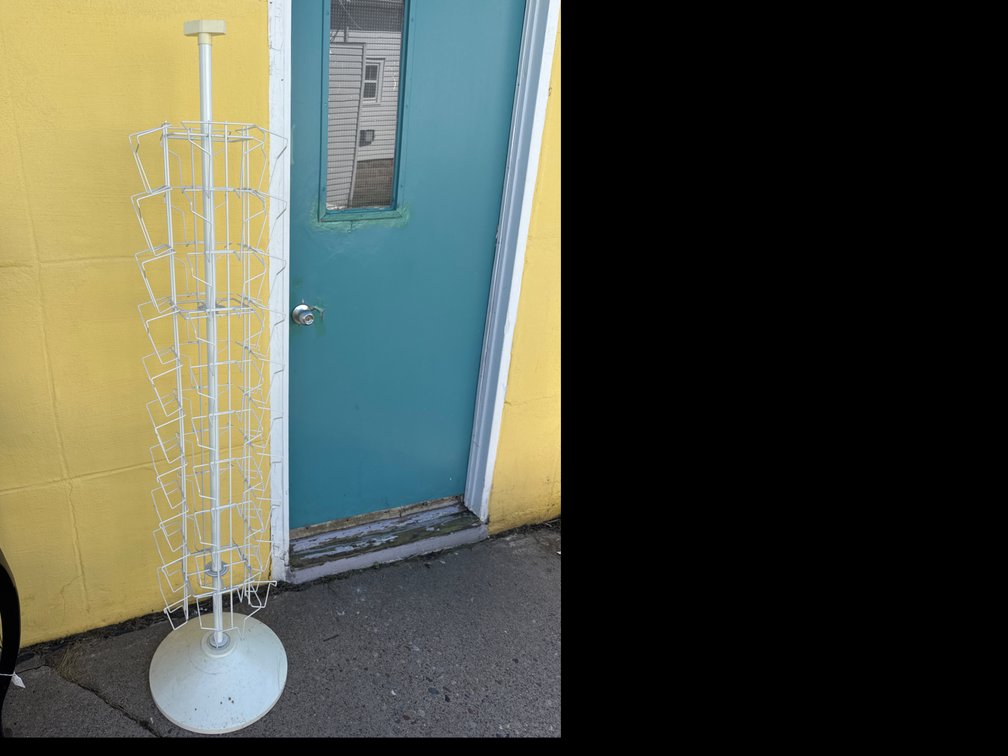 White Rotating Wire Postcard Display Rack