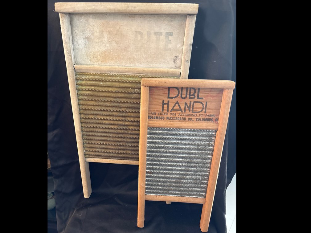 Columbus Washboard Co. Wooden Washboards (2)