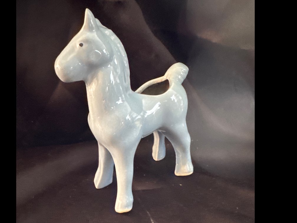 Glazed Ceramic Horse Planter Figurine