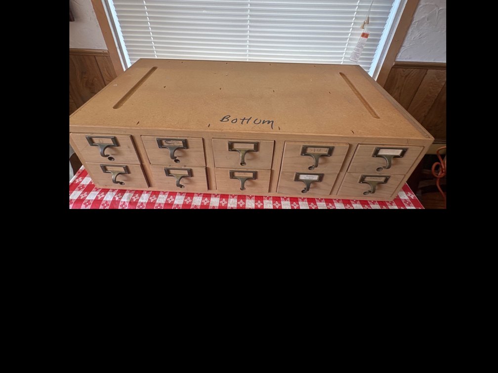 Light Wood 10-Drawer Modular Card Catalog Unit