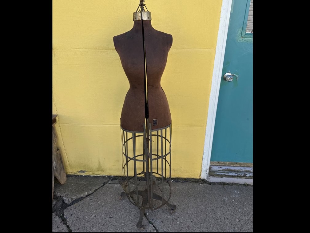 Adjustable Dress Form Mannequin on Wheeled Base and Mechanical Hat Stretcher Expander