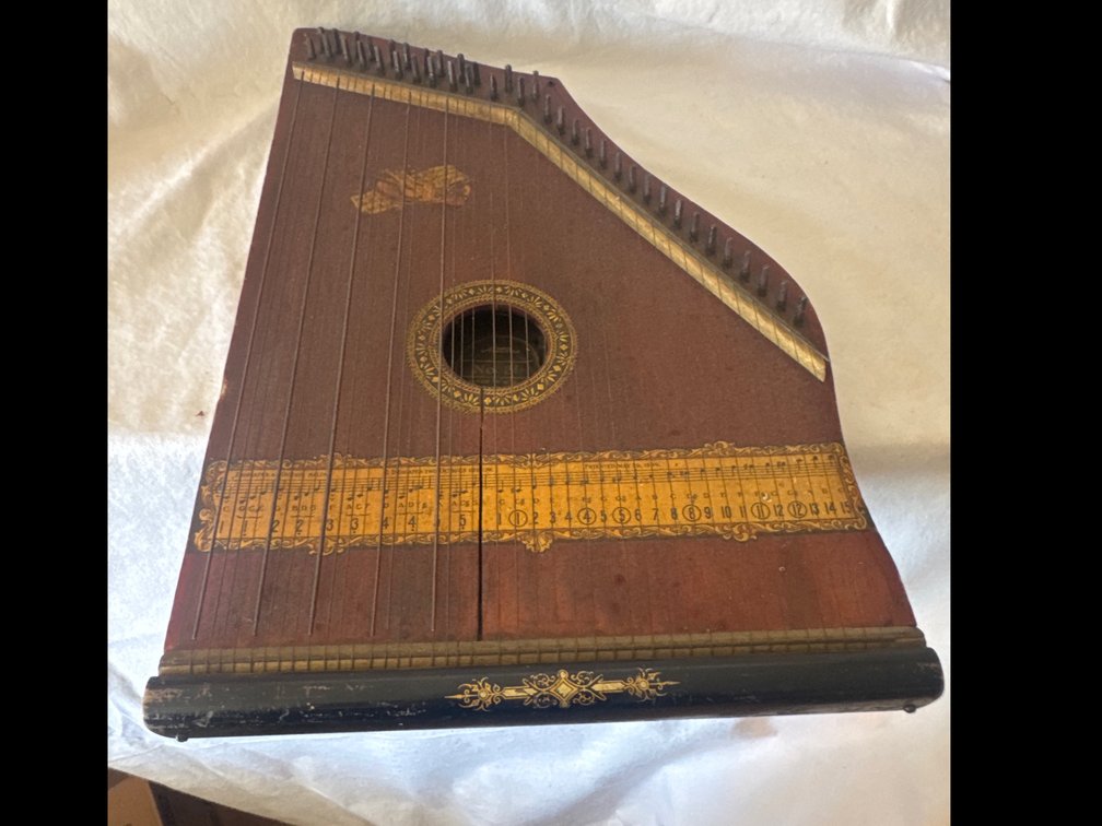 Wooden Guitar-Zither Marked Patented May 29, 1894
