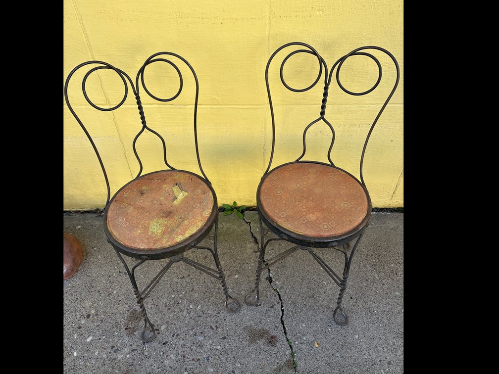 Pair of Twisted Wire Ice Cream Parlor Chairs