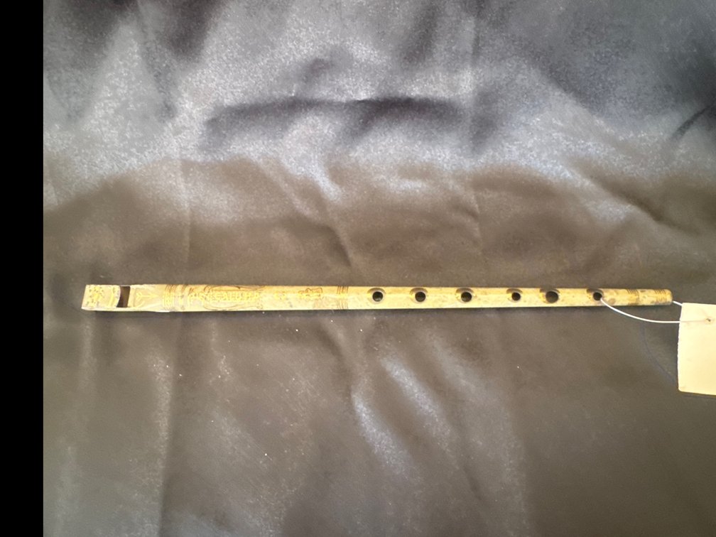 Embossed Brass-Tone Metal Tin Whistle