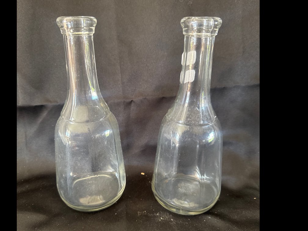 Clear Glass Barber Bottles (2)