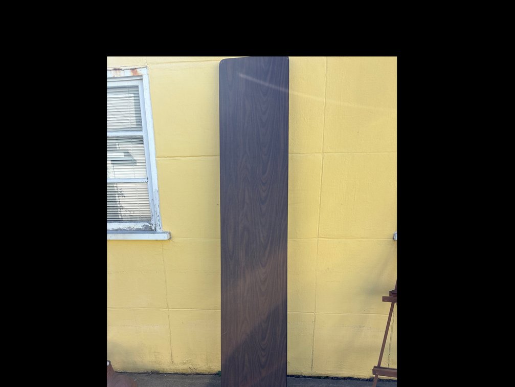Narrow Folding Table with Woodgrain Laminate Top
