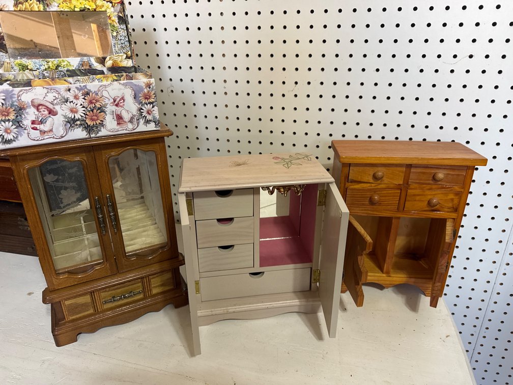 Wooden Jewelry Armoires and Miniature Cabinets (4)