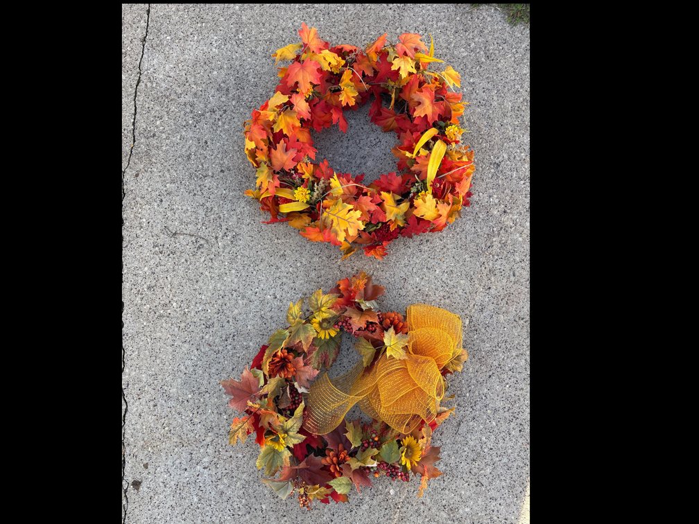 Artificial Autumn Foliage Wreaths (2)