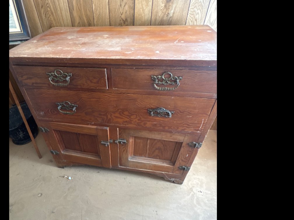Wooden Dresser with Drawers and Lower Cabinet