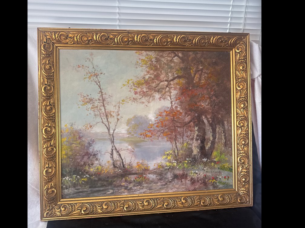 Petheő A. László Framed Autumn Landscape Oil Painting