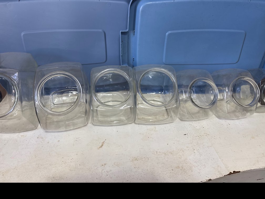 Clear Glass Slanted Countertop Candy Jars (7)