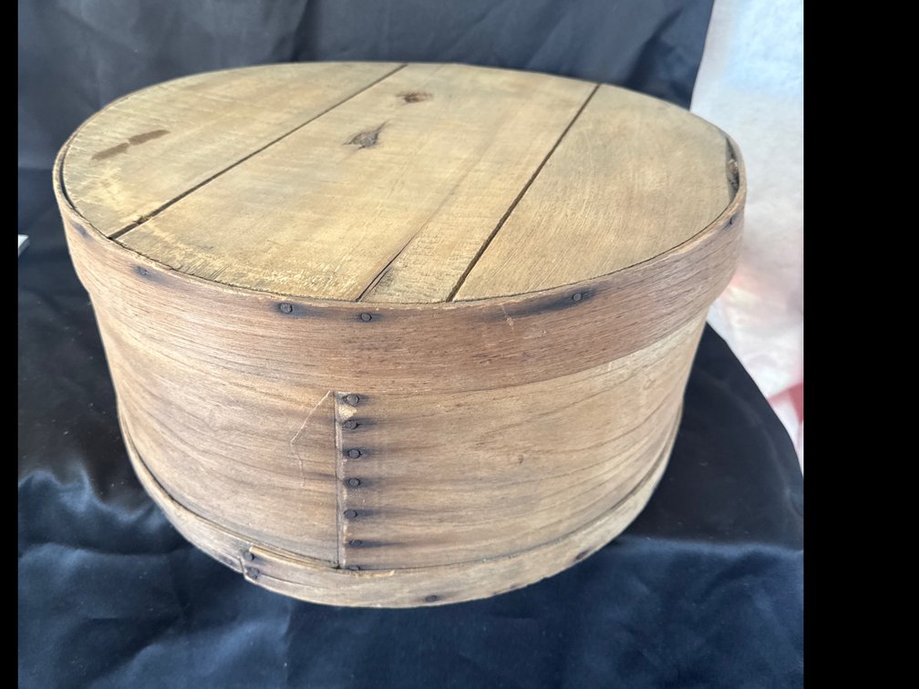 Round Wooden Bentwood Pantry Box with Lid