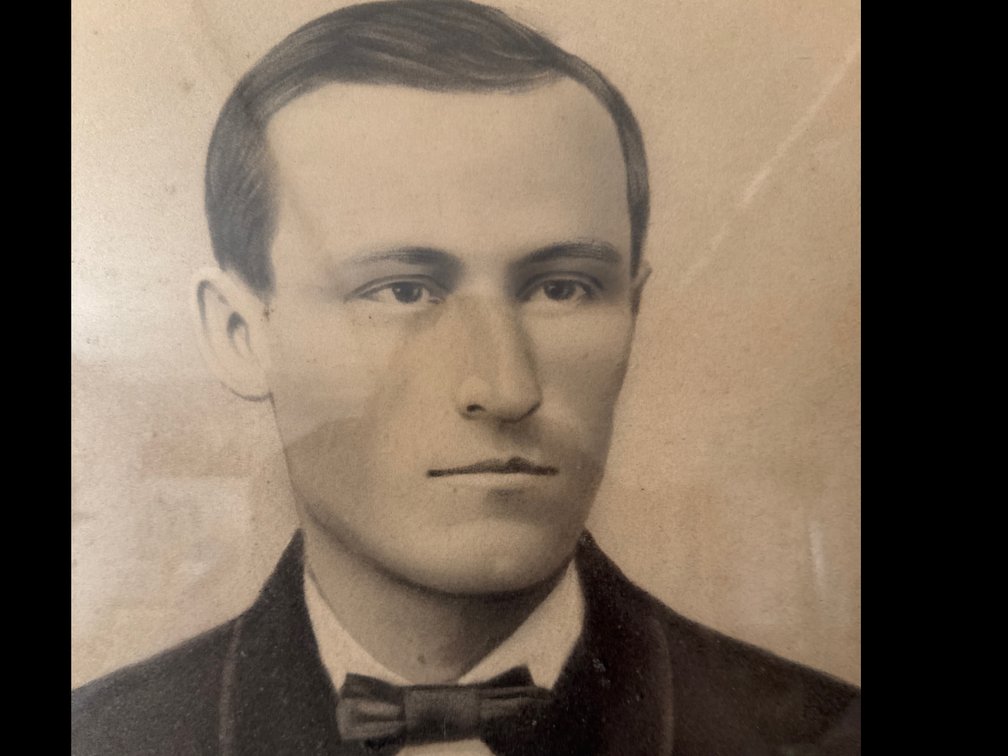 Antique Framed Charcoal and Crayon Portrait of a Man