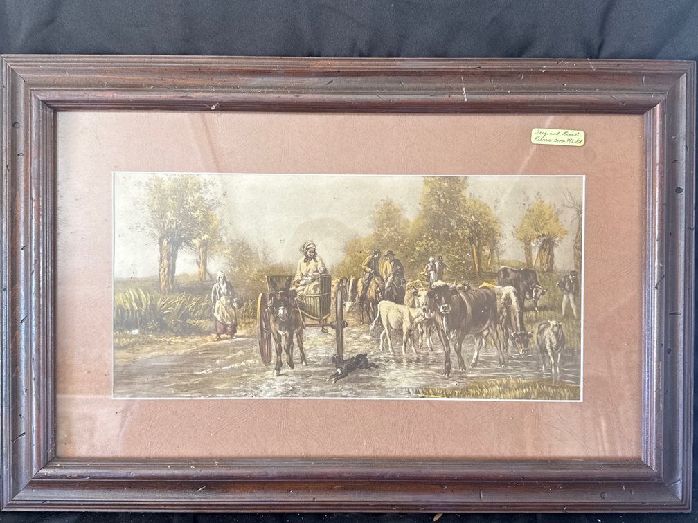 Framed "Return from Market" Pastoral Print, 16 x 24