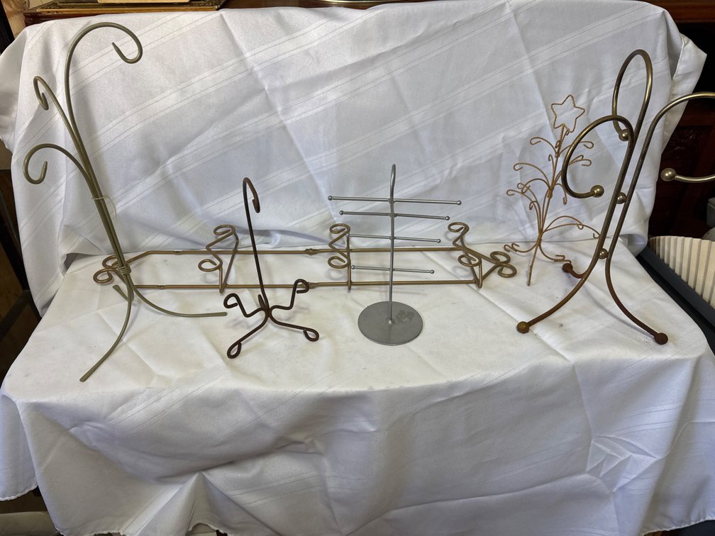 Metal Wire Display Stands, Ornament Hangers, and Plate Rack