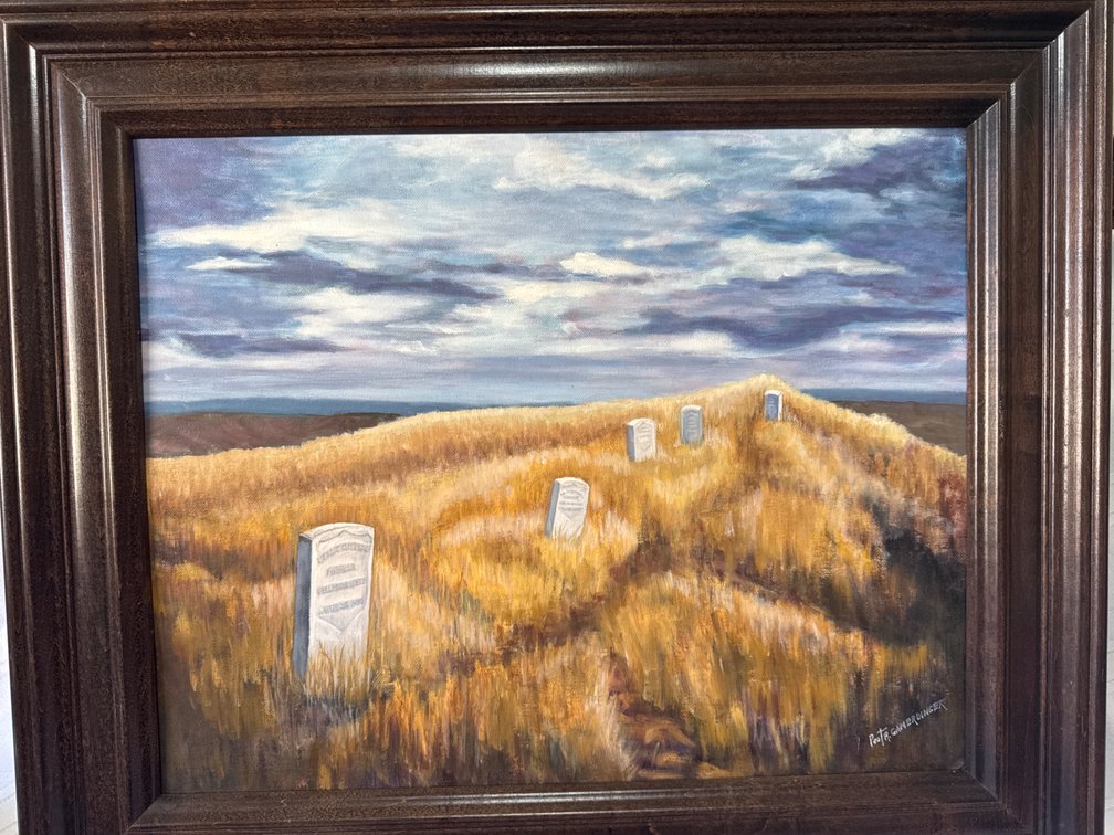 Paul R. Gamerdinger Framed Oil Painting of Gravestones