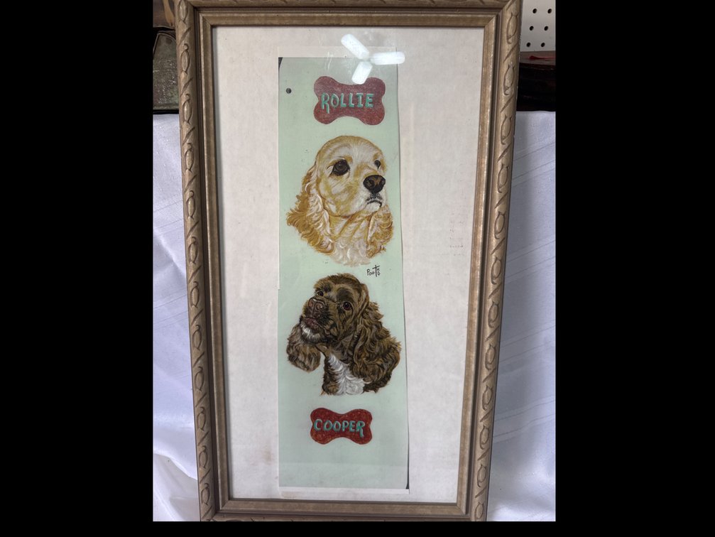 Framed Dog Portrait Painting of Cocker Spaniels Rollie and Cooper