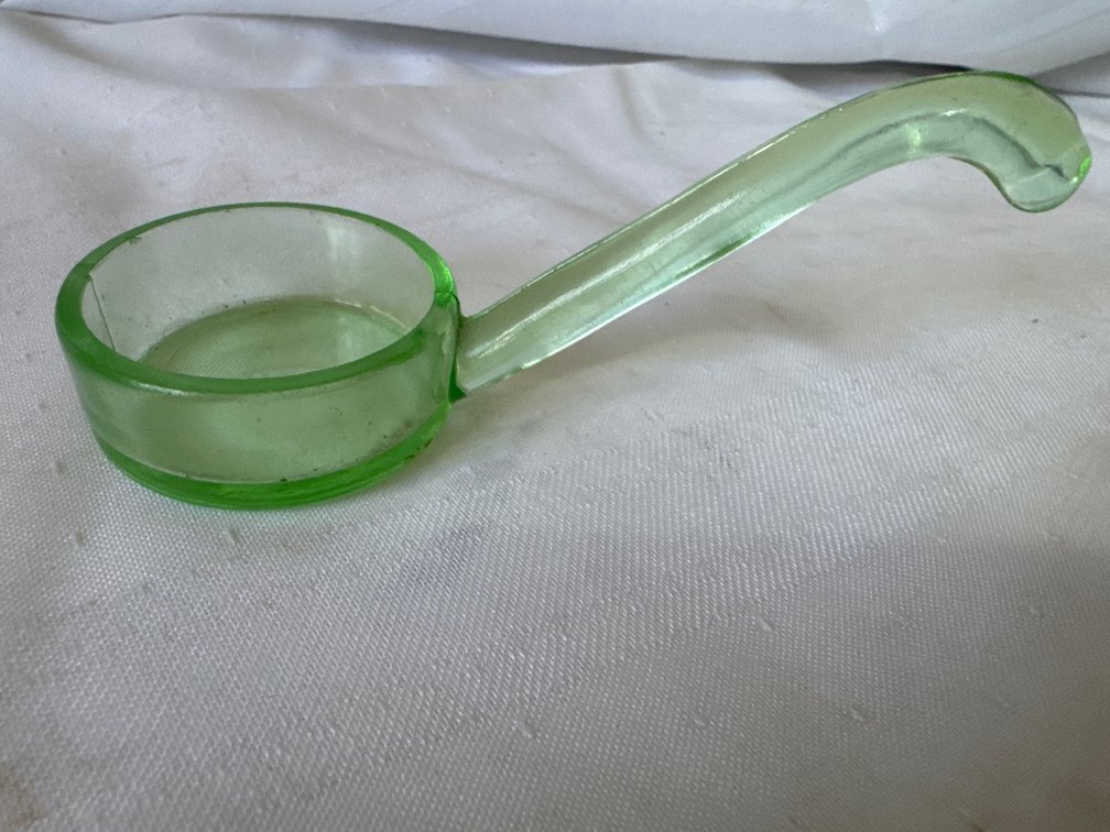 Translucent Green Glass Dipper Ladle