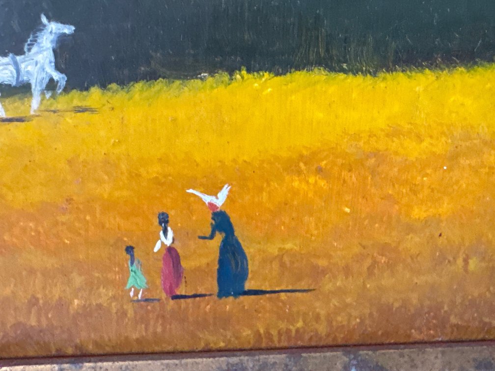 Framed Landscape Painting "Sunday Morning" Signed H. Ramirez