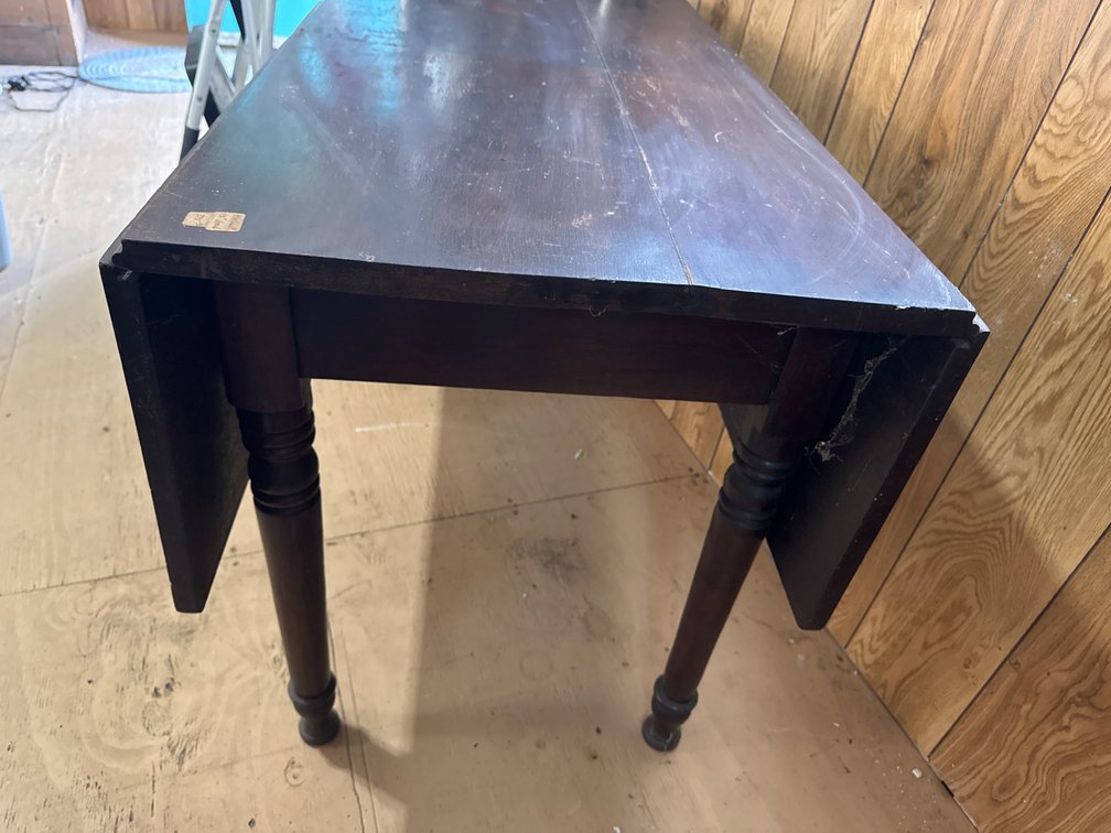 Walnut Drop-Leaf Table with Turned Legs
