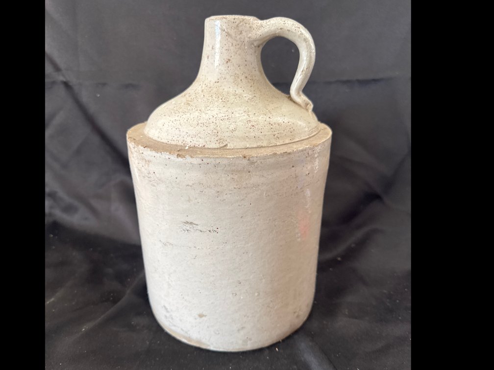 Glazed Stoneware Jug with Loop Handle