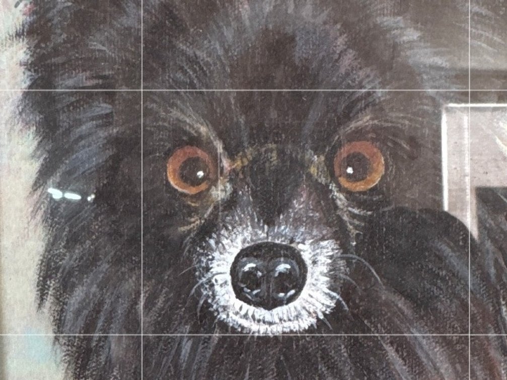 Framed Portrait Painting of a Dog Signed Poot R.G.