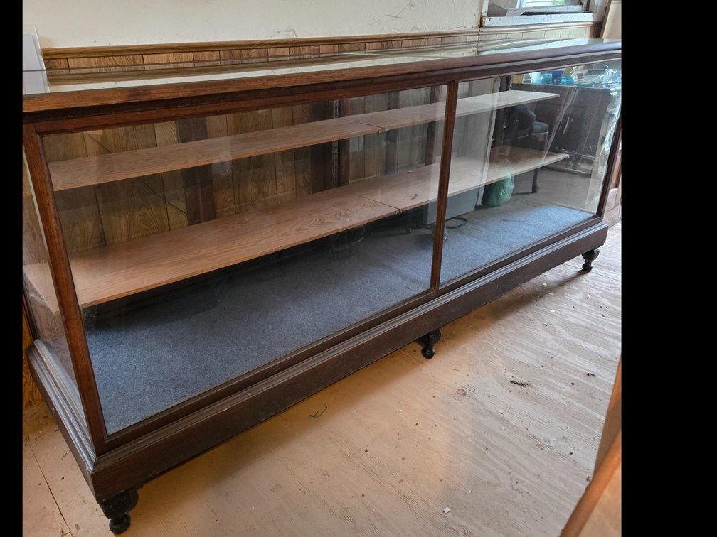 Wood and Glass Counter Display Cabinet