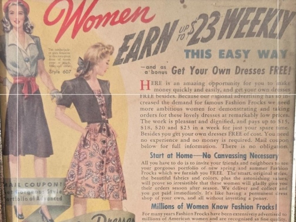 Framed Fashion Frocks, Inc. Vintage Print Advertisement