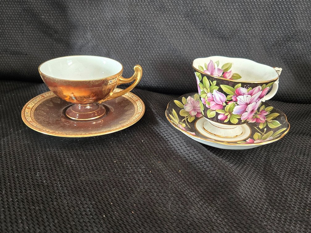 Porcelain and Bone China Teacup and Saucer Sets (2)