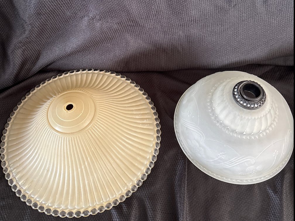 Vintage Glass Lamp Shades (2)