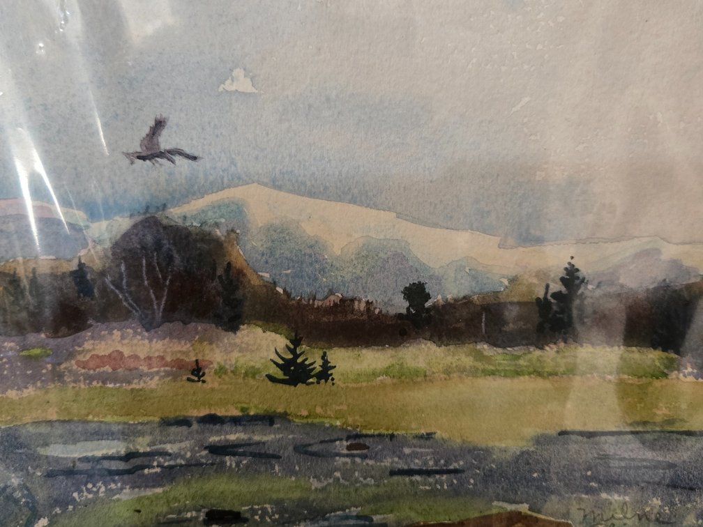 Milne Shier Matted Watercolor Landscape Painting