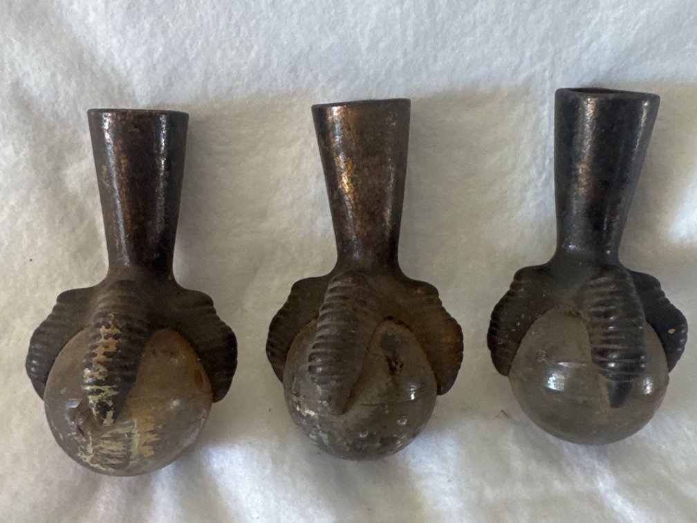 Cast Metal and Glass Claw-and-Ball Furniture Feet (3)