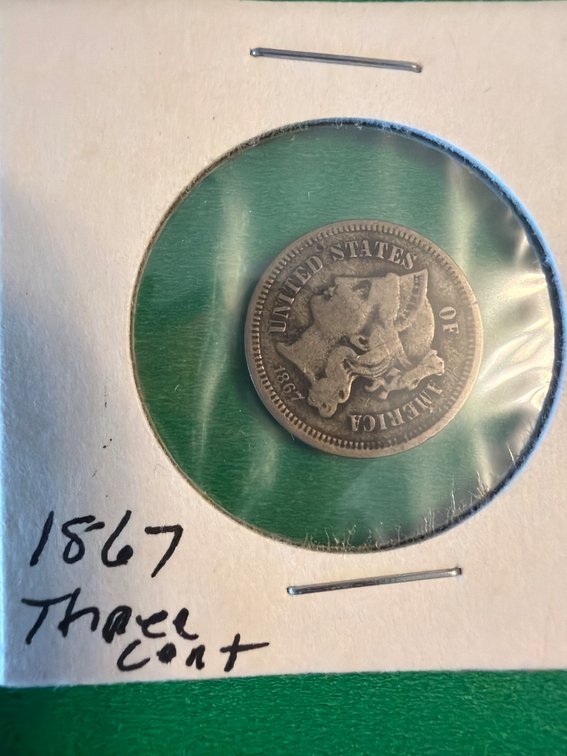 1867 United States Three-Cent Nickel Coin