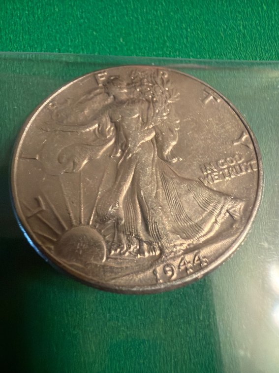 1944 Walking Liberty Half Dollar Coin in Protective Sleeve