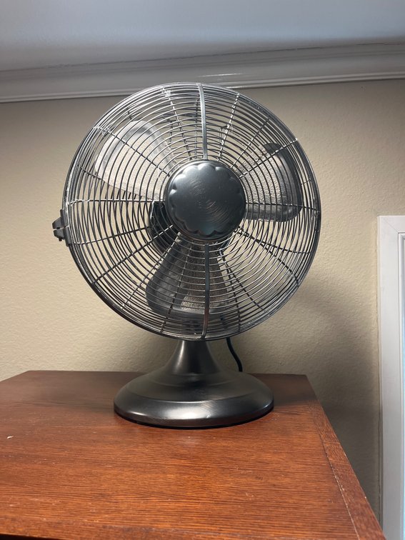 Metal Oscillating Table Fan with Chrome Finish