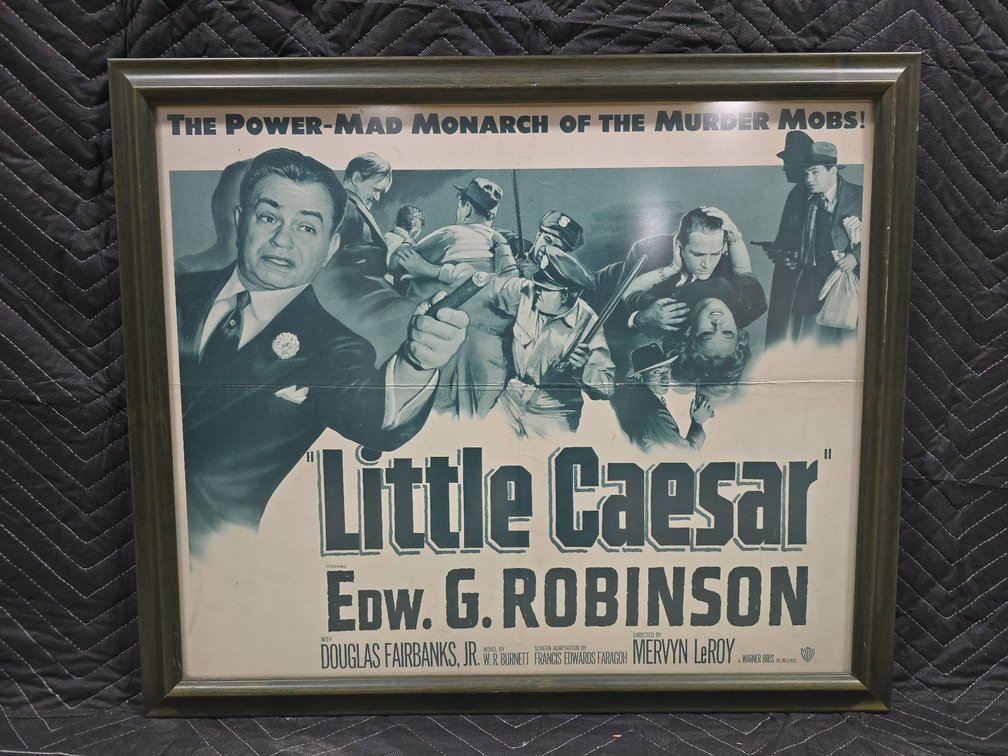 Framed Warner Bros. ‘Little Caesar’ Re-Release Poster Featuring Edward G. Robinson