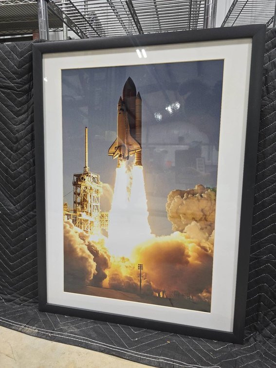 Framed Print of Shuttle Launch with Measurements