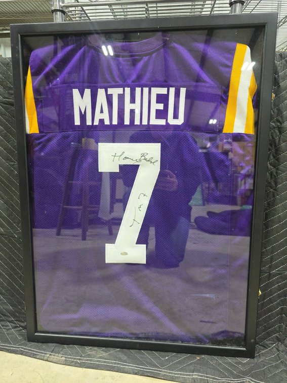 Framed Signed Jersey with Number ‘7’ and ‘Mathieu’ Inscribed